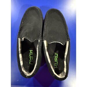 Kuru LOFT - Mens Black Suede Slip-On Loafers With Plaid Lining Size 9 Medium